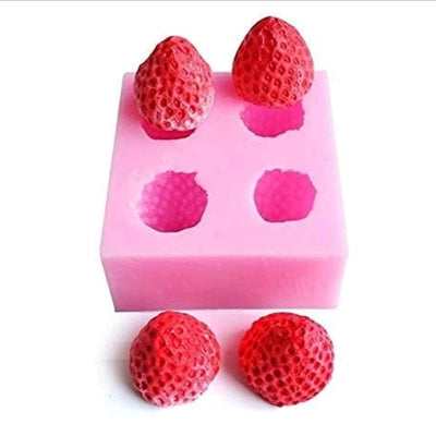 Big strawberry mold 4pc | Silicone Mold for Resin & Candle Casting India