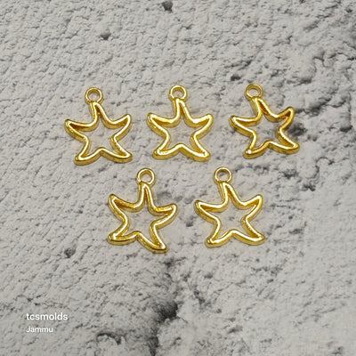 Star Fish Bezels Set of 5 - craft supply for resin art and craft projects