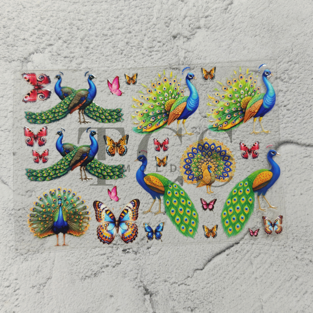 A6 Uv dtf sheet peacock
