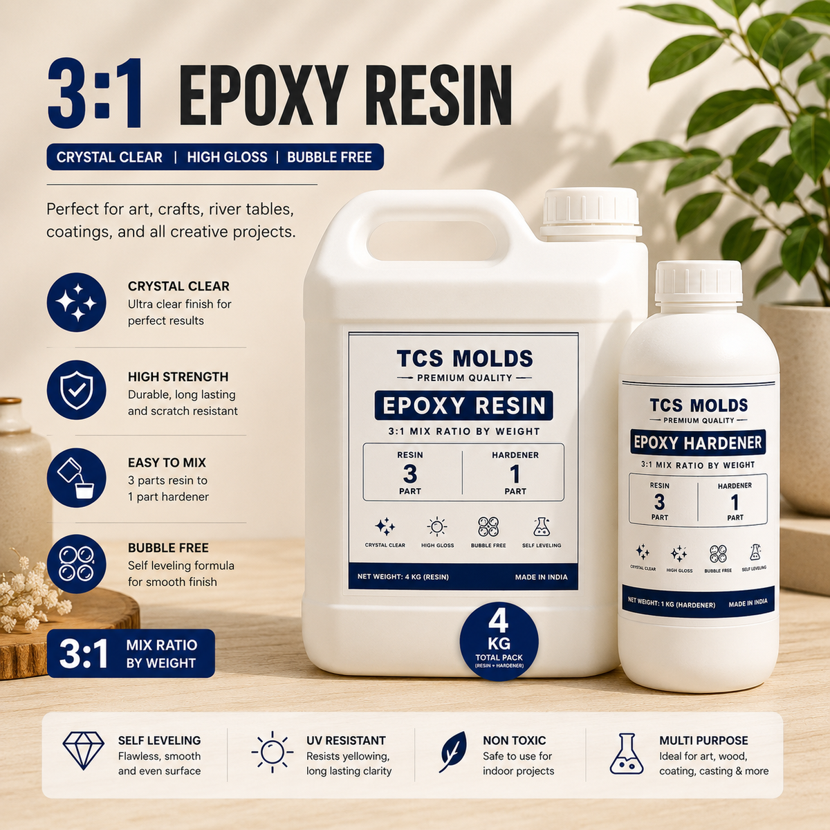 3:1 Epoxy Resin 4kg | Premium Epoxy Resin Supplier India