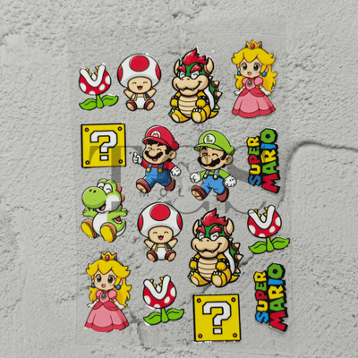 A6 Uv dtf sheet mario