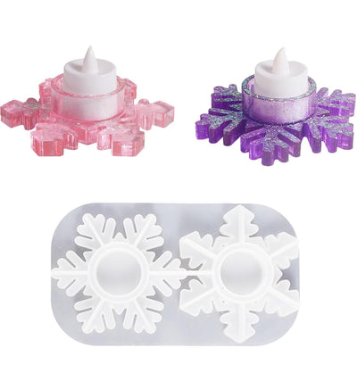 2pc Snow Flake T Light Holder