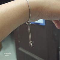 Stone chain anti tarnish high quality adjustable chain (silver)