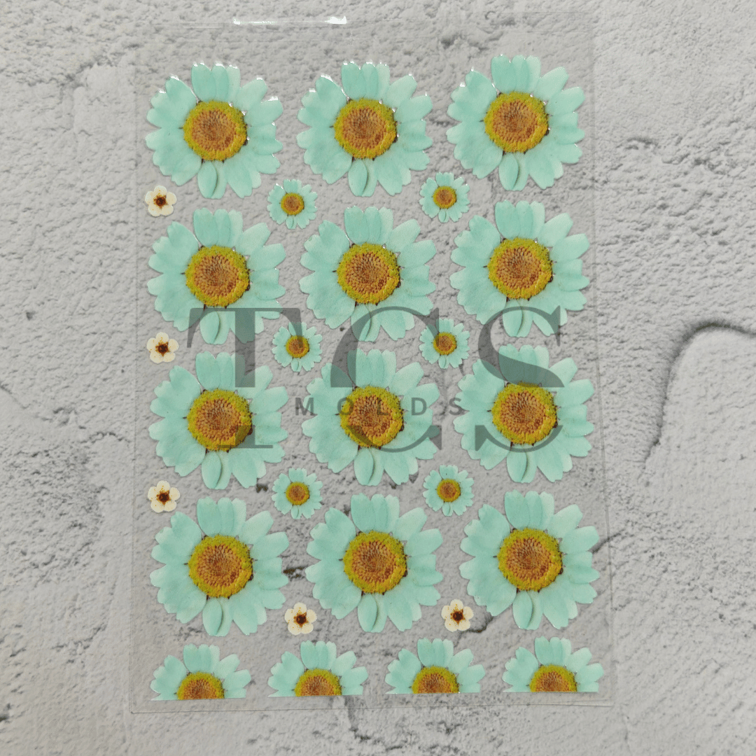 A6 Uv dtf sheet see green daisy