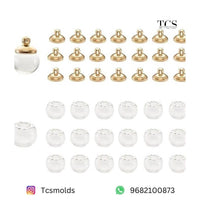 Mini Glass Balls with Cap 10pc