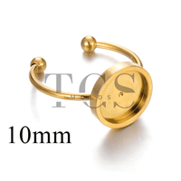 10mm circle anti tarnish ring bazel
