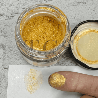 Golden Glitter Pearl Powder – TCS Moulds Metallic Gold Mica Pigment for Epoxy Resin Art, Geode Pours & Gold Shimmer Designs India