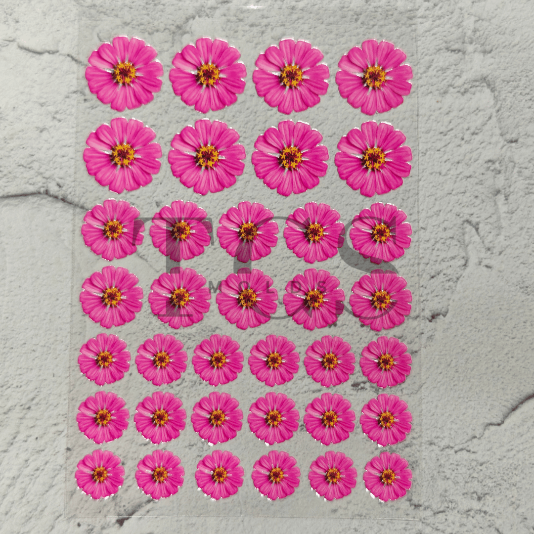 A6 Uv dtf sheet Zinnia flower