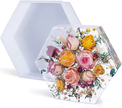 Silicone Resin 8inch Deep Hexygon Mold Silicone Mold for Epoxy & Resin Art