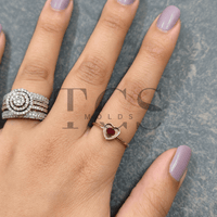Mini heart anti tarnish ring bazel