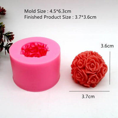 Rose ball mold | Silicone Mold for Resin & Candle Casting India