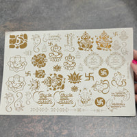 A5 mix god embossed sticker sheet
