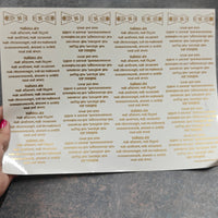 A5 navkar mantra embossed sticker sheet