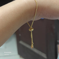 Stone chain anti tarnish high quality adjustable chain (golden)