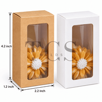 Sachet box with window in white and brown