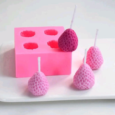 Small strawberry mold 4 Cvt | Silicone Mold for Resin & Candle Casting India