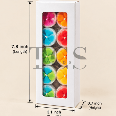 White tlight box with window for tealight candles