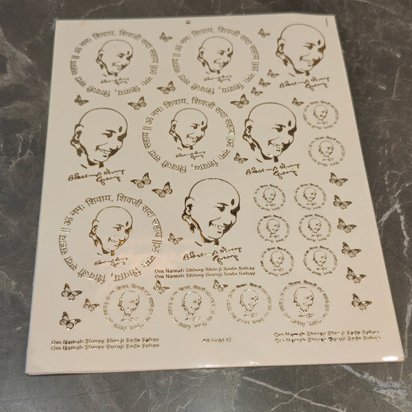 Guruji Embossed Sticker Sheet B for Resin Art – Premium Resin Art Supply by TCS Molds