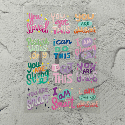 A6 Uv dtf sheet self love