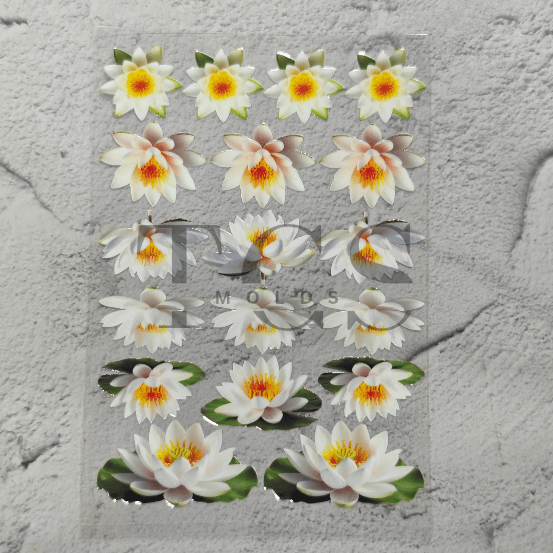 A6 Uv dtf sheet white lotus