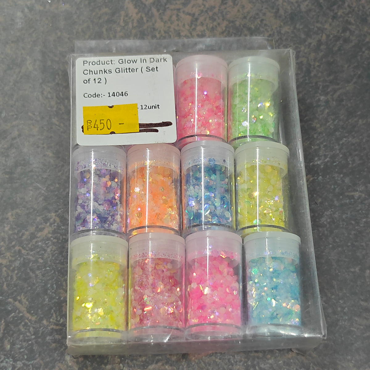 Glow in the dark Glitter Set of 12
