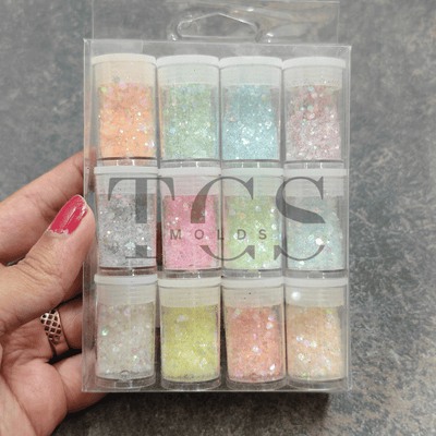 Pastel glitters set of 12