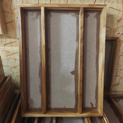 3 Partition Teakwood Frame 18x24 Floating Frame & Wall Display - display frame/stand for resin art and craft projects