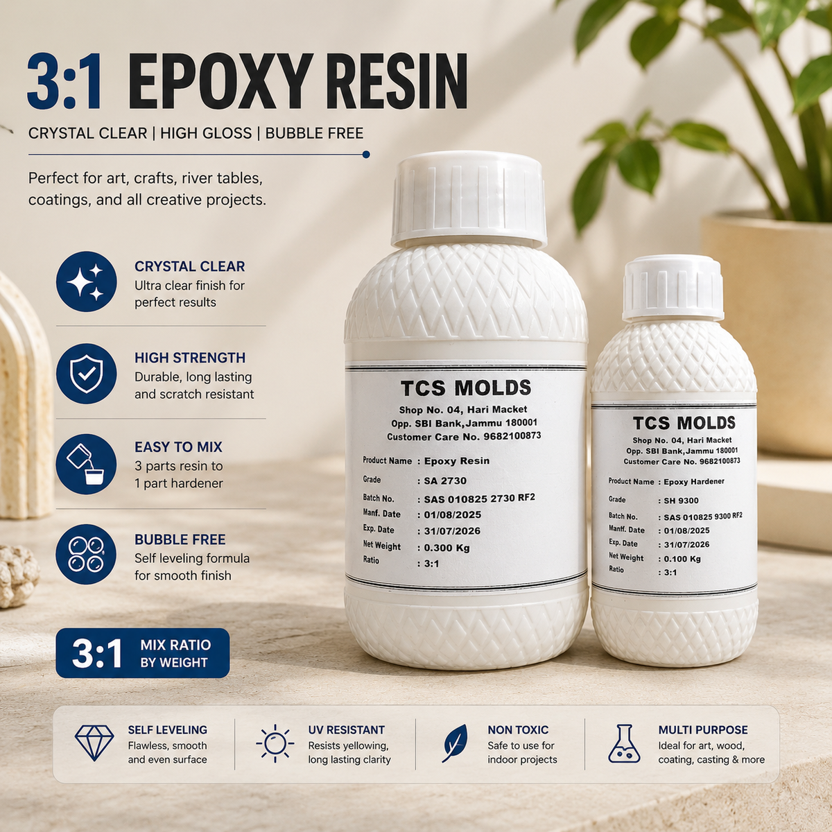 3:1 Epoxy Resin 400gm | Premium Epoxy Resin Supplier India