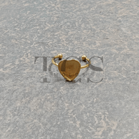 Golden heart Anti tarnish ring bazel