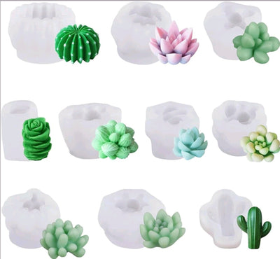 Cactus mold set of 10pc | Silicone Mold for Resin & Candle Casting India