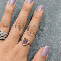 Silver heart Anti tarnish ring bazel