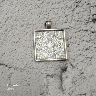 Square Silver Bezel with Base