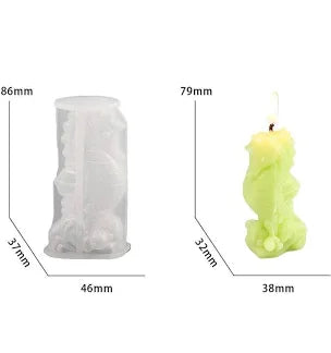 Silicone Resin Sea Horse Candle Mold Silicone Mold for Epoxy & Resin Art - silicone candle mold for resin art and craft pr...
